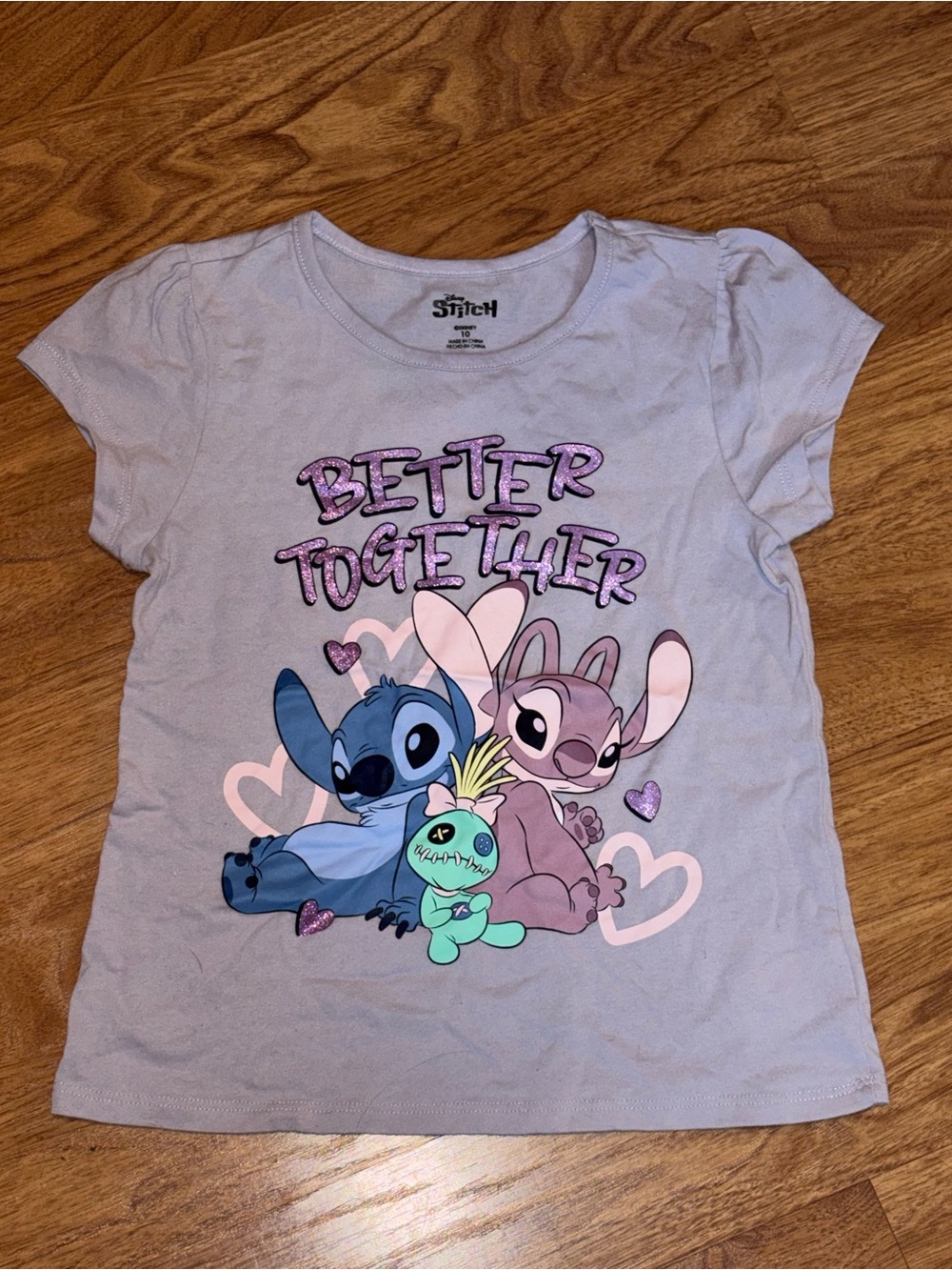 Stitch 'Better Together' Lilac Kids Graphic Tee and Pants Set